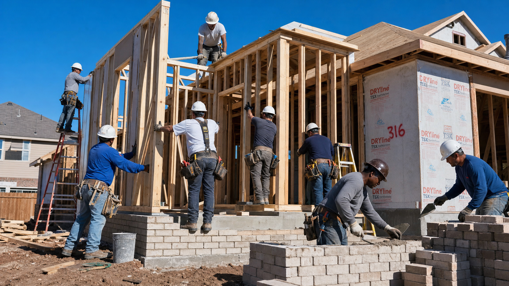 Precios de mano de obra de construcción en Texas (2026): pago por hora por oficio y región
